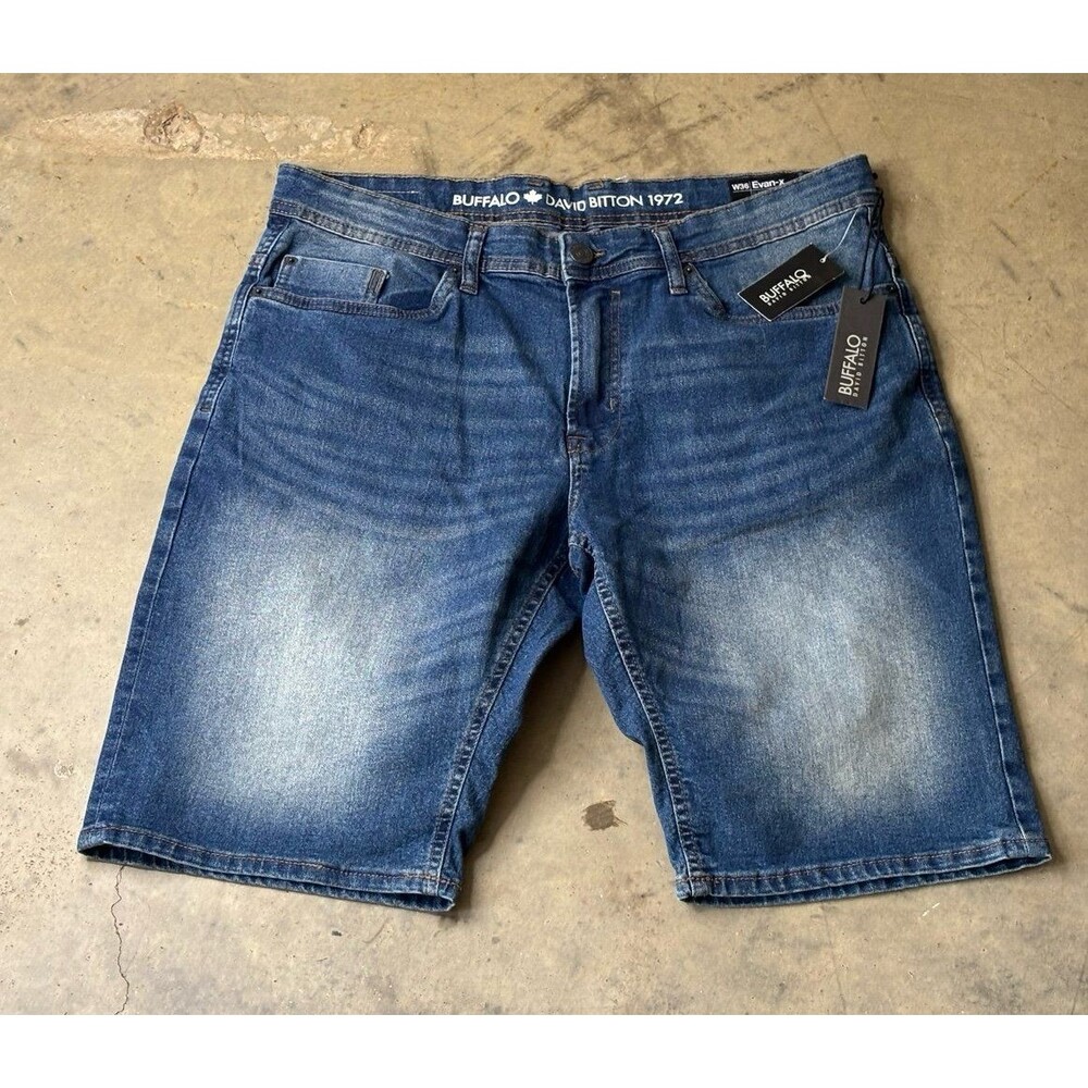 Buffalo David Bitton Cotton Blend Evan-X Denim Shorts Men’s W36 Blue NWT